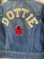 Classic GOLD personalised custom denim jacket kids unisex patch - gold name