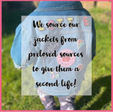 Wizard personalised denim jacket // Magic school, Witch gift for kids, custom name, spells, owl, cat, book lover, full moon, girls outfit