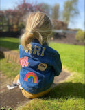 Classic GOLD personalised custom denim jacket kids unisex patch - gold name