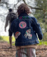 Classic MULTICOLOURED personalised denim jacket kids unisex patch - multicoloured name