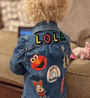 Classic MULTICOLOURED personalised denim jacket kids unisex patch - multicoloured name